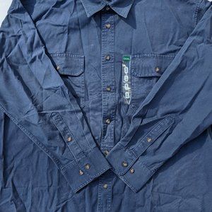 Cabela's Men's Work Shirt Size XL Blue Roughneck Stonewash Canvas